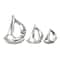 Set of 3 Silver Aluminum Coastal Sail Boat Sculpture, 12", 8", 7"